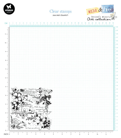 Tampon transparent JMA Script & Wildflowers Wild & Free 1 pièce