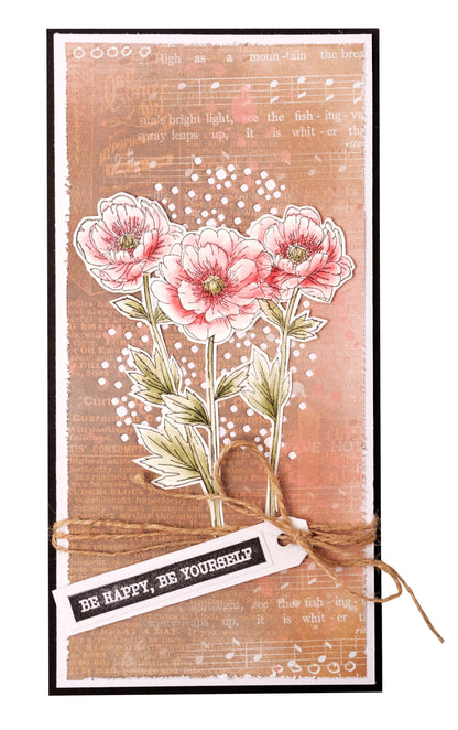 JMA Tampon transparent Éléments Pivoine Essentiels 148x105x3mm 8 pièces n°339
