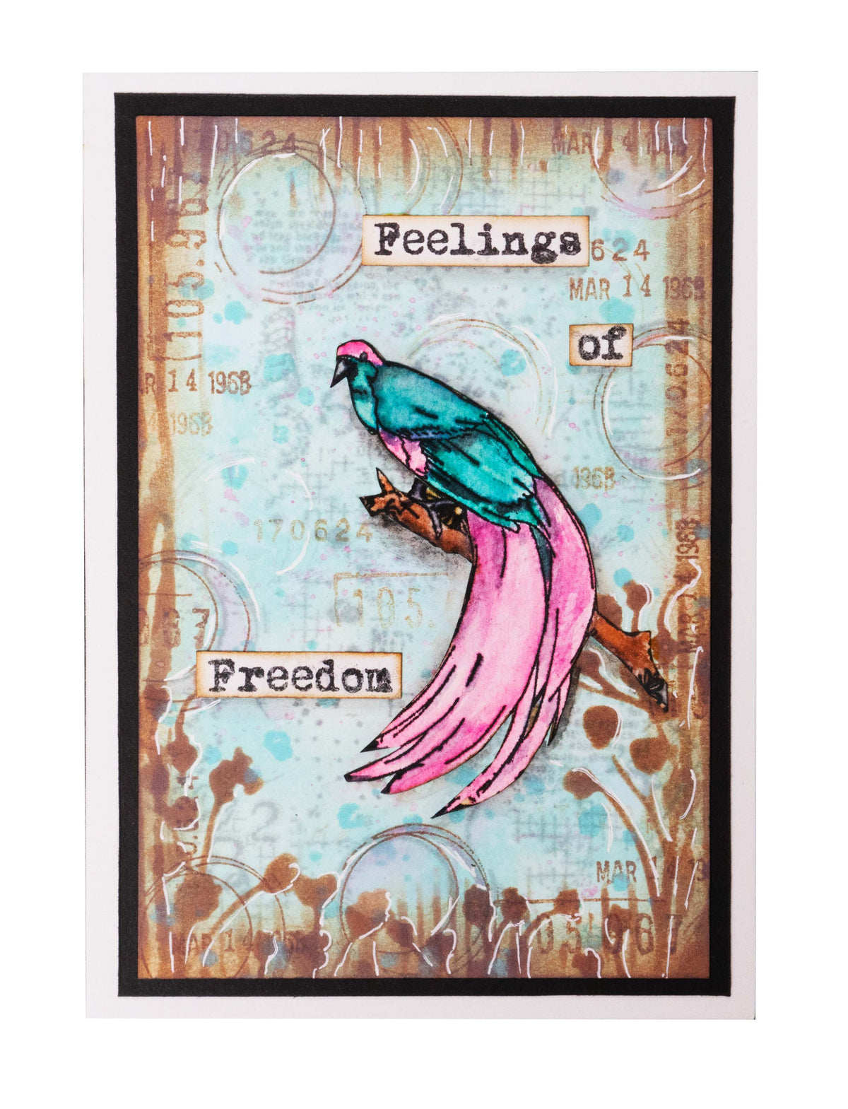JMA Tampon transparent Oiseaux de paradis Sentiments de liberté 92x193x3mm 1 pc nr.421