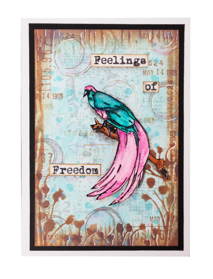 JMA Tampon transparent Oiseaux de paradis Sentiments de liberté 92x193x3mm 1 pc nr.421