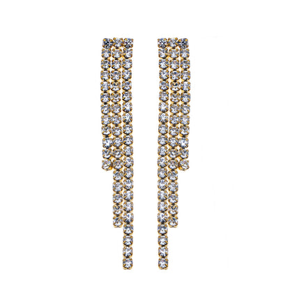 JOSEFINA: Boucles d'oreilles pendantes en zircone à trois perles