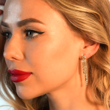 JOSEFINA: Boucles d'oreilles pendantes en zircone à trois perles