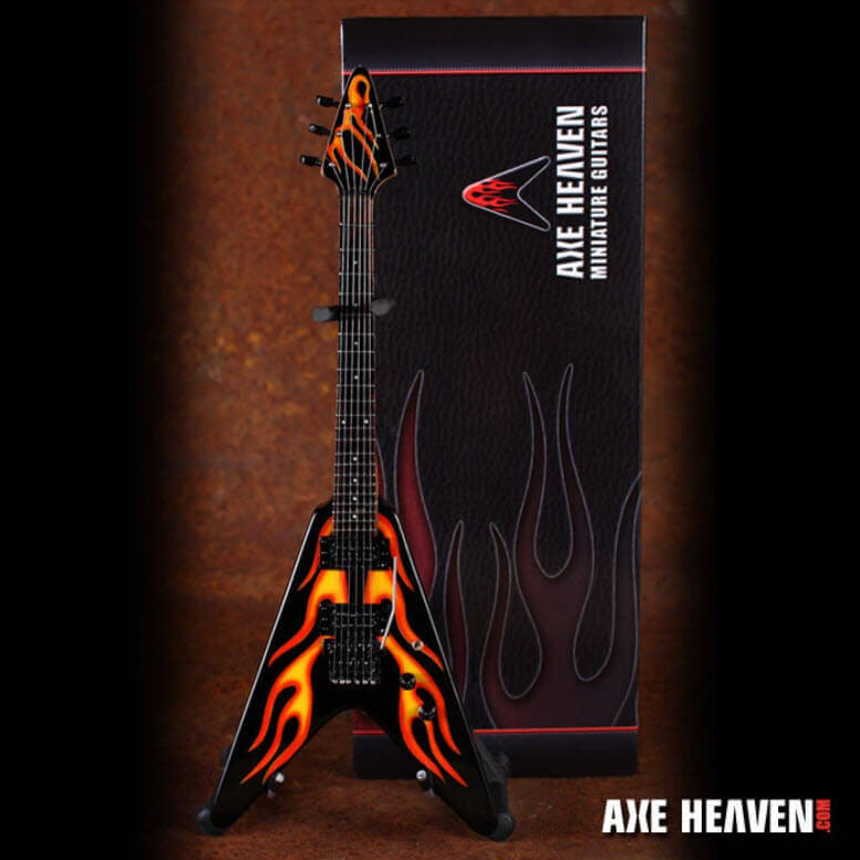 James Hetfield Hot Rod Flames V Miniature Guitar Replica Collectible