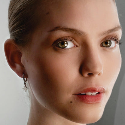 KAYLIN Argent: Mini créoles boucles d'oreilles pendantes étoiles