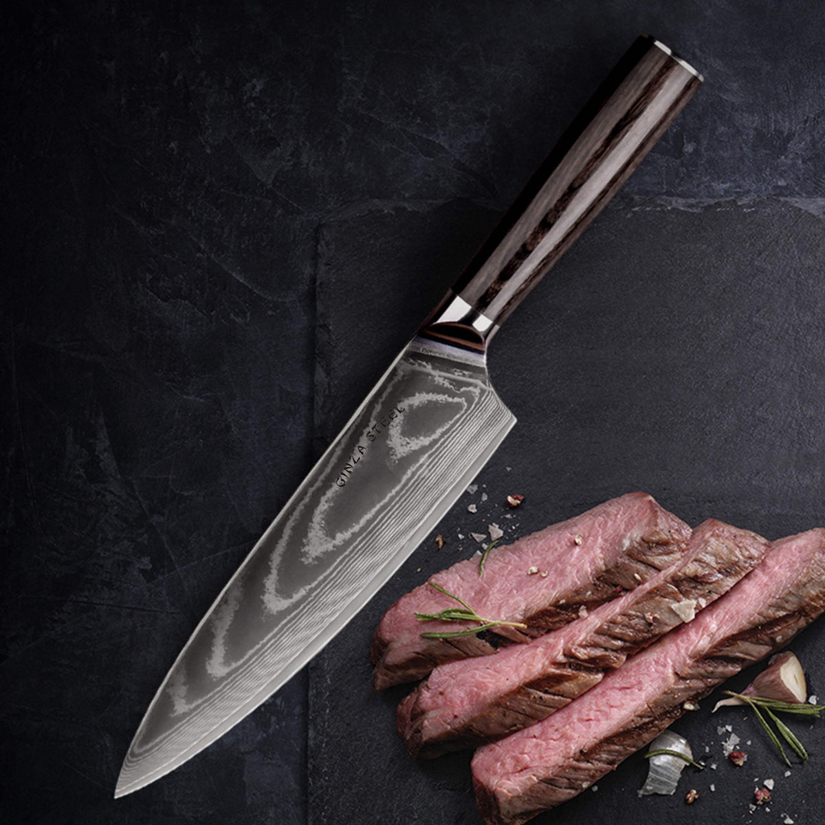 LUCIA 20 | Chef Knife Steel Core / Pakka wood handle