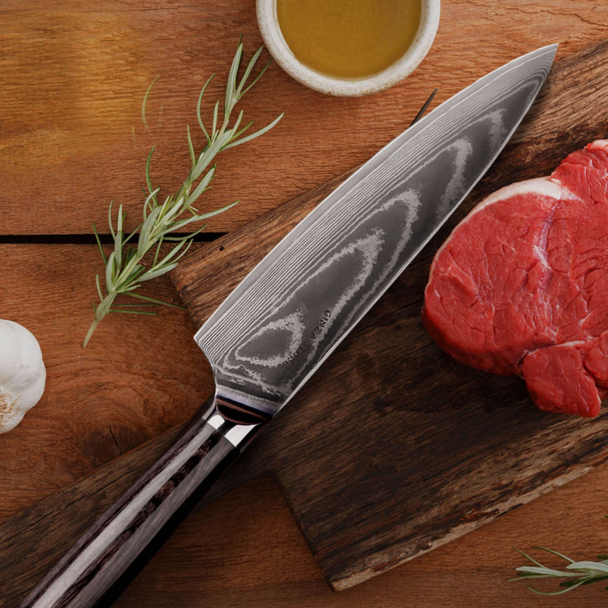 LUCIA 20 | Chef Knife Steel Core / Pakka wood handle