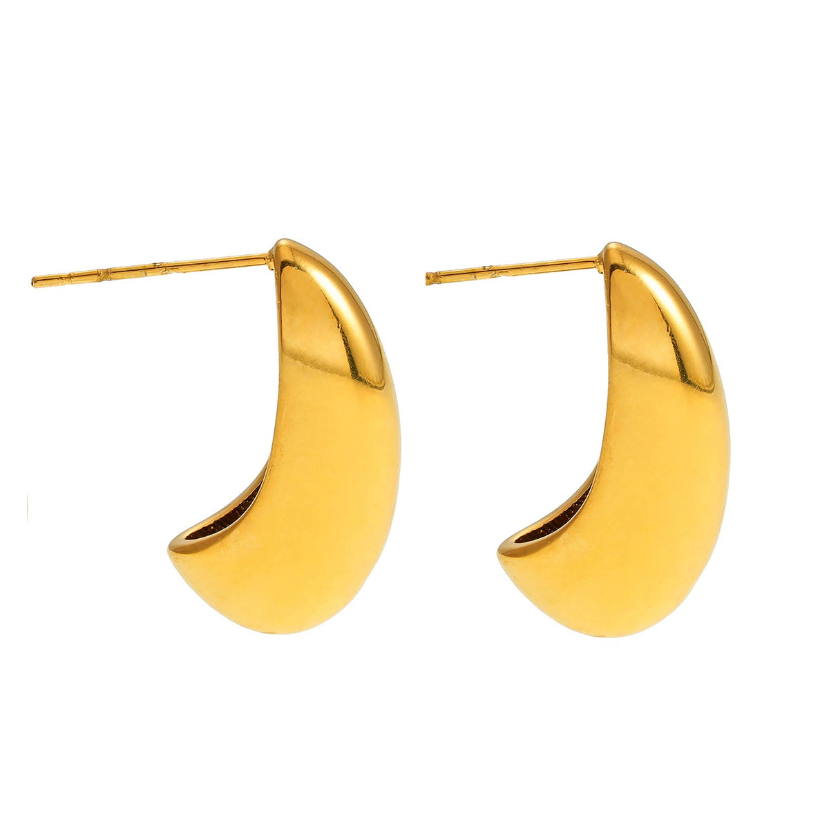 KEENE Gold : Clous d'oreilles géométriques légers à l'allure massive