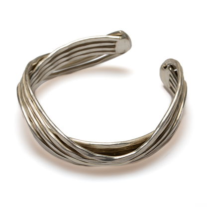 Manchette Métal Ondulé - Couleur argent