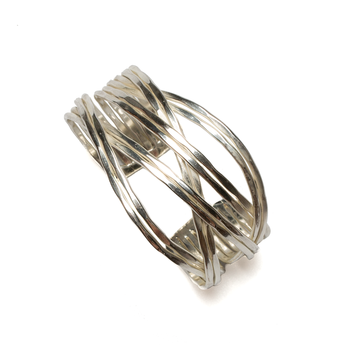 Manchette en métal torsadé – Couleur argent