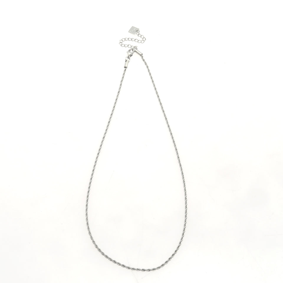 KIRA : Collier en argent de 50 cm, maille corde