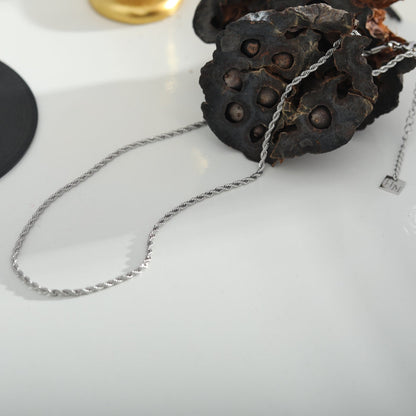 KIRA : Collier en argent de 50 cm, maille corde