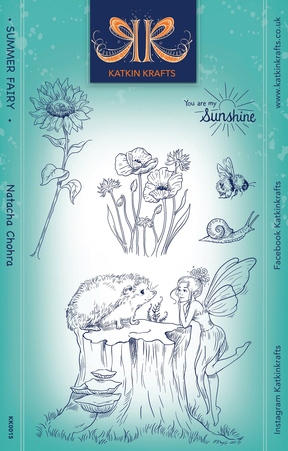 Katkin Krafts Summer Fairy Set de Timbres Transparents 6 po x 8 po