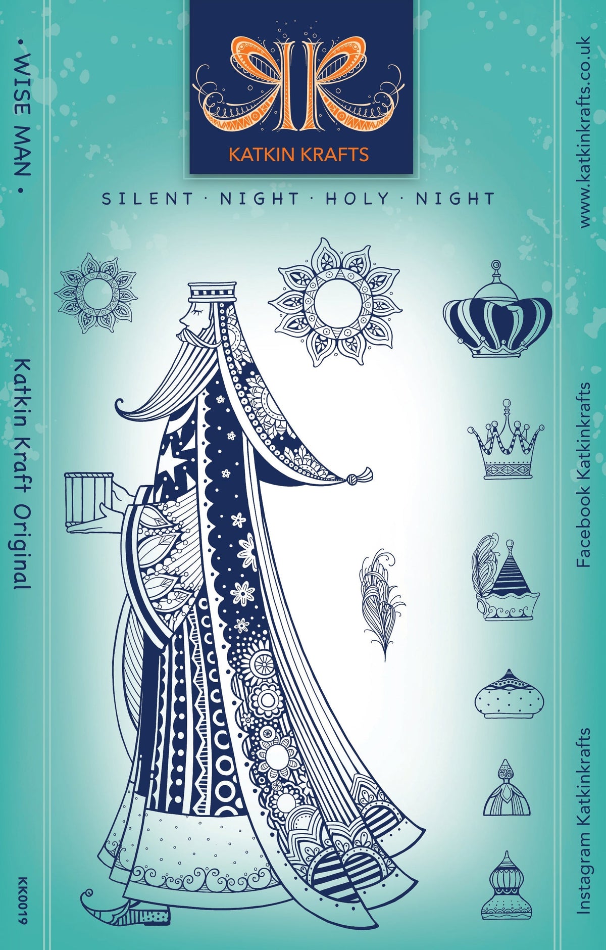Katkin Krafts Wise Man, lot de tampons transparents 6 po x 8 po