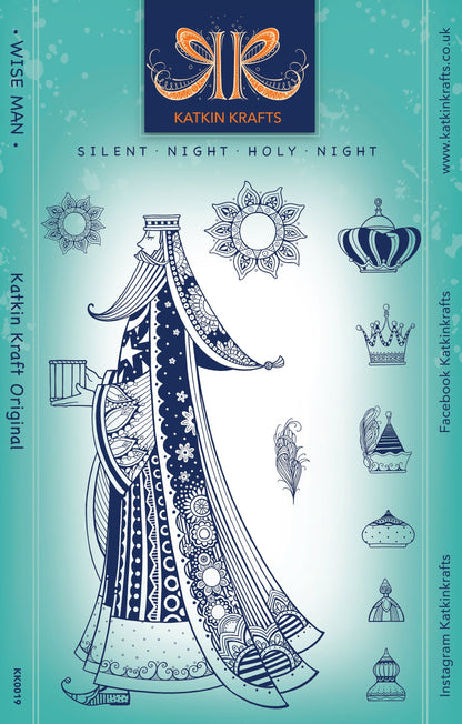 Katkin Krafts Wise Man, lot de tampons transparents 6 po x 8 po