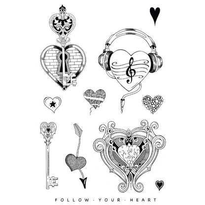 Katkin Krafts Wild Hearts Ensemble de Timbres Transparents 6 po x 8 po