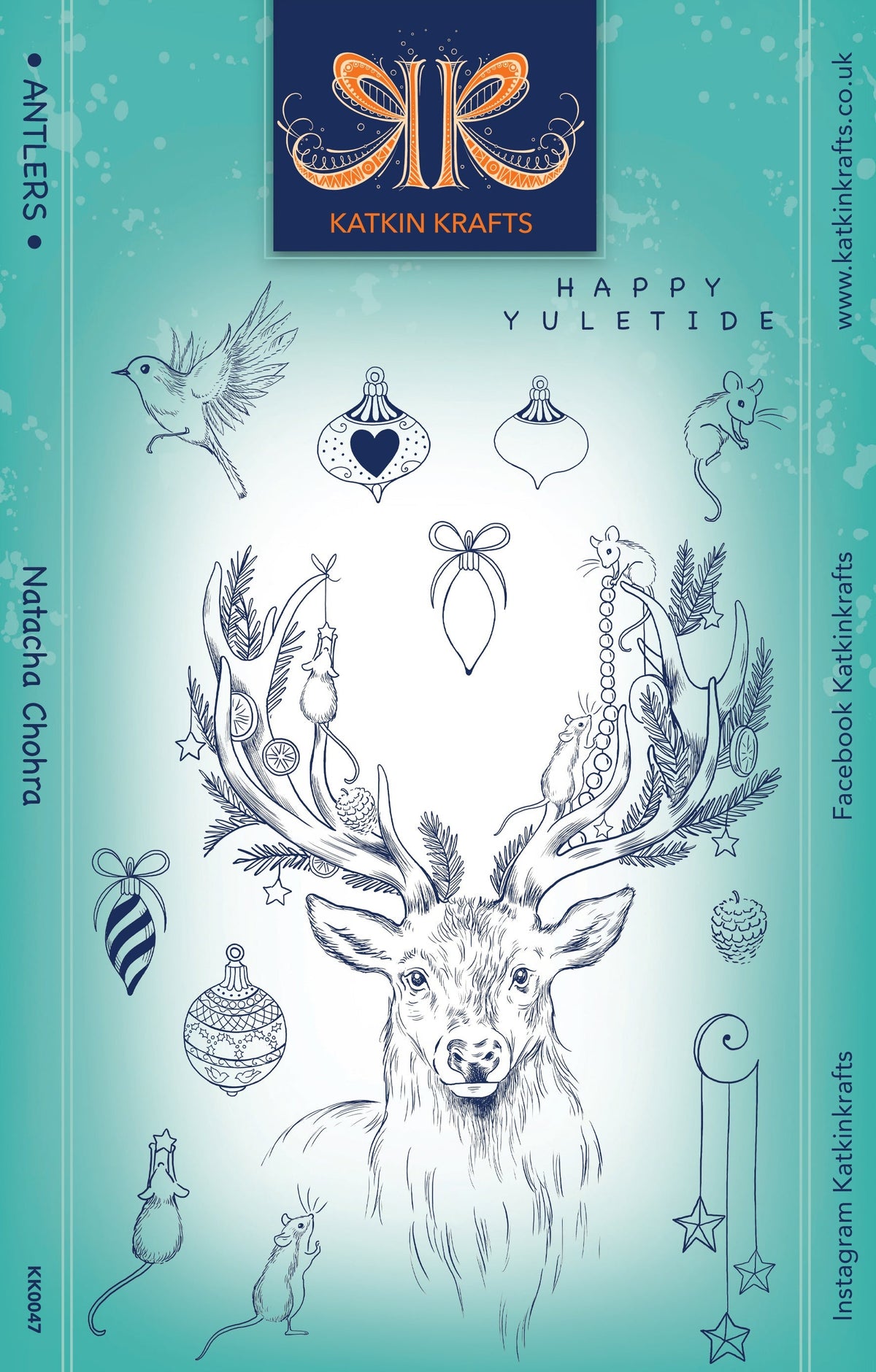 Katkin Krafts Tampons Transparents Bois de Cerf 6 po x 8 po