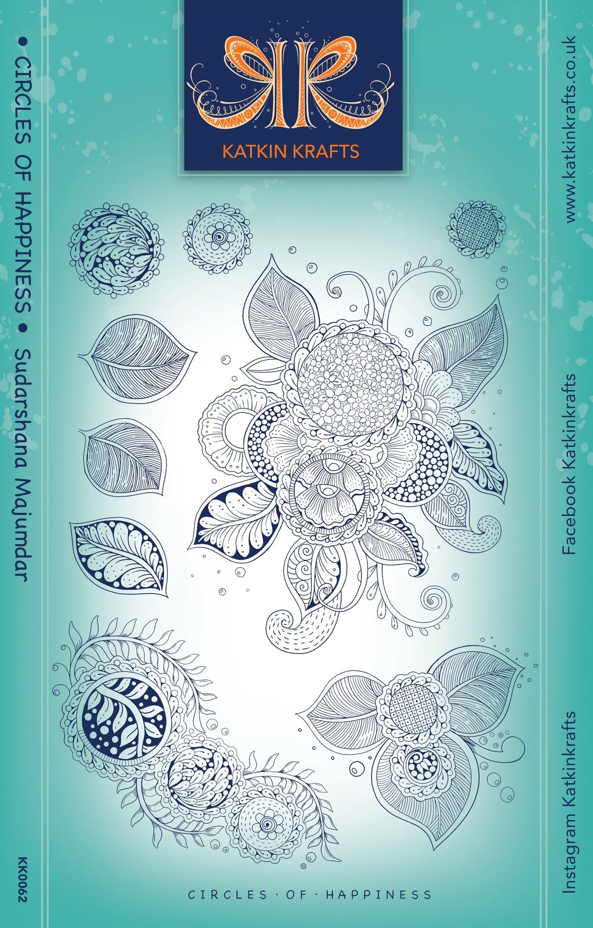 Katkin Krafts Cercles du Bonheur Ensemble de Timbres Transparents 6 po x 8 po