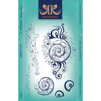 Katkin Krafts Coquille Nautique 6 po x 8 po Ensemble de Tampons Transparents