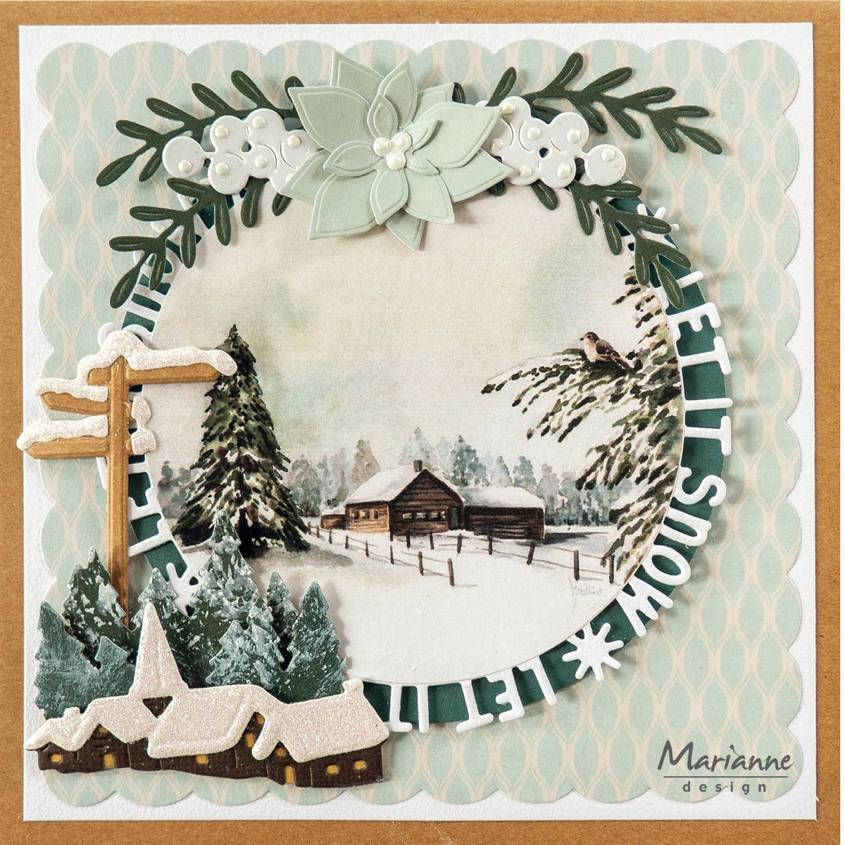 Matrice de découpe Marianne Design Creatables - Panneau et clôture enneigés de Tiny