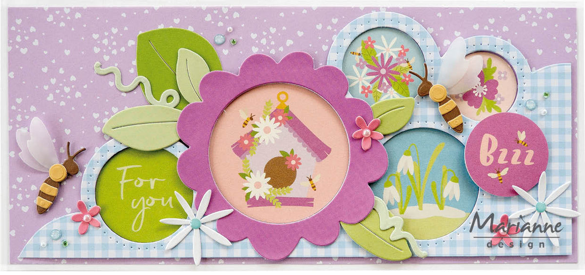 Marianne Design Papier Cartonné 6x12 - Bonjour Printemps