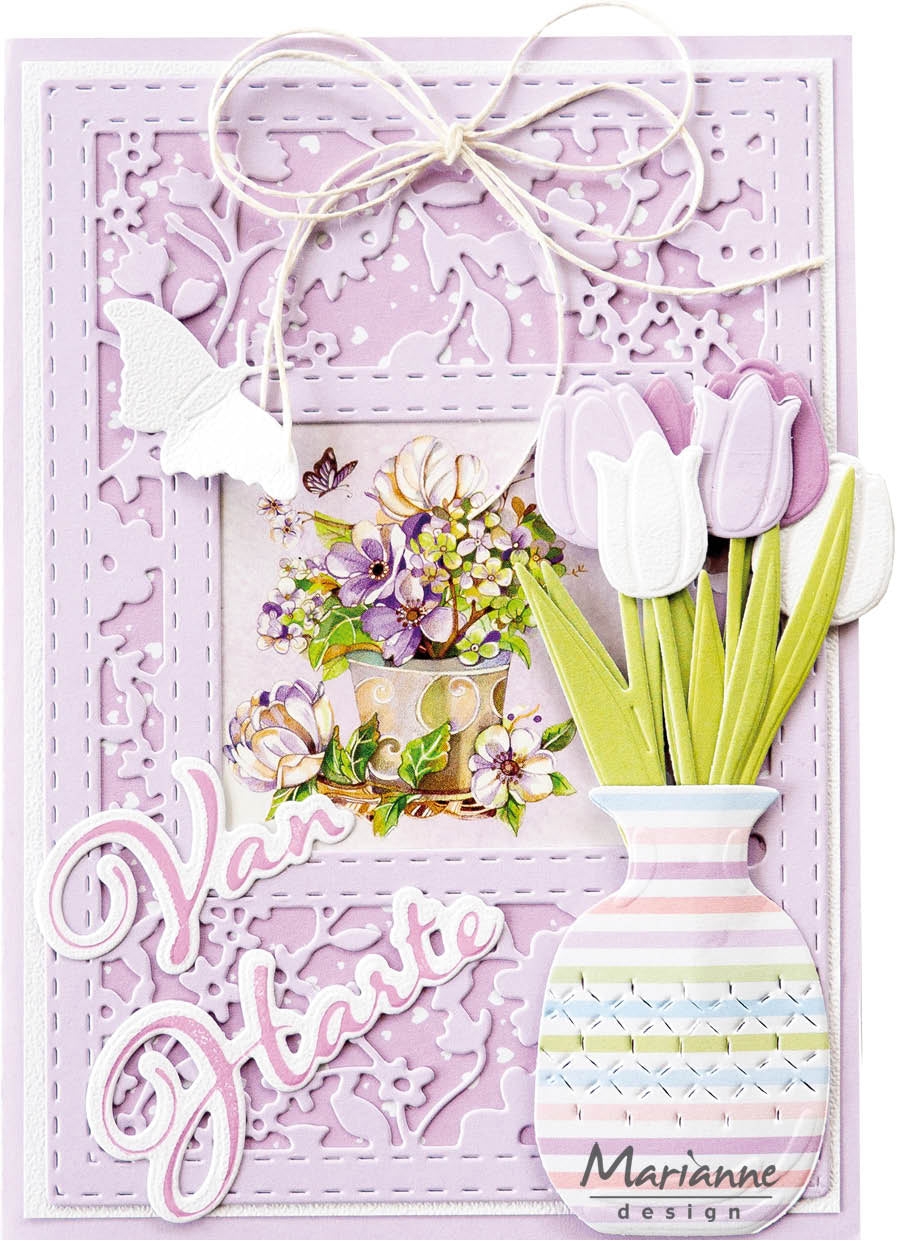 Marianne Design Papier Cartonné 6x12 - Bonjour Printemps