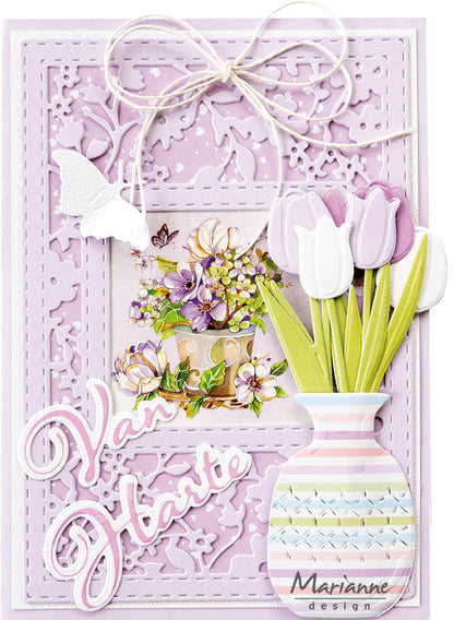 Marianne Design Papier Cartonné 6x12 - Bonjour Printemps