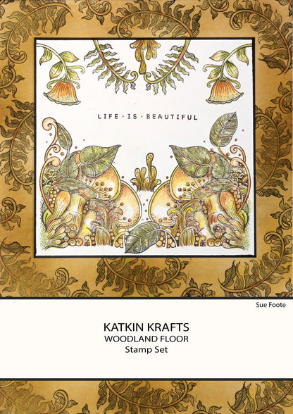 Katkin Krafts Le Sol de la Forêt – Lot de Tampons Transparents 6 po x 8 po