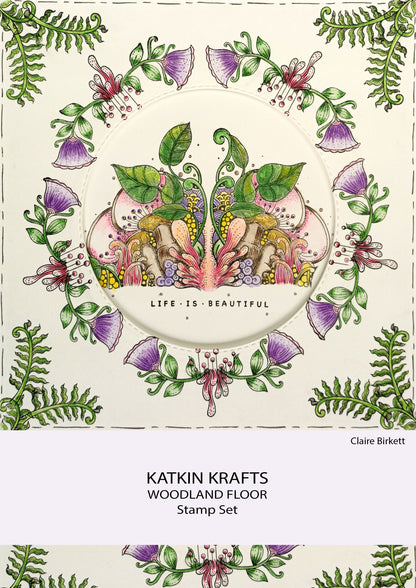 Katkin Krafts Le Sol de la Forêt – Lot de Tampons Transparents 6 po x 8 po