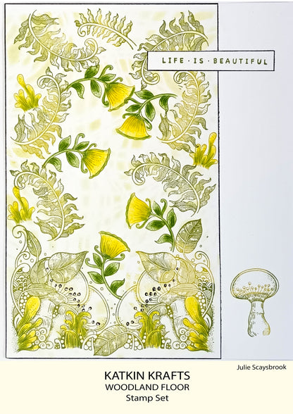 Katkin Krafts Le Sol de la Forêt – Lot de Tampons Transparents 6 po x 8 po