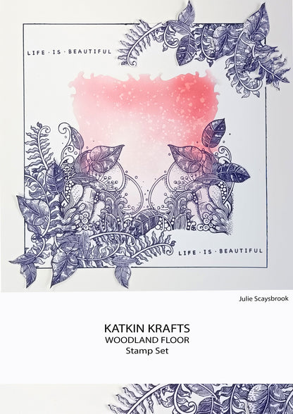 Katkin Krafts Le Sol de la Forêt – Lot de Tampons Transparents 6 po x 8 po
