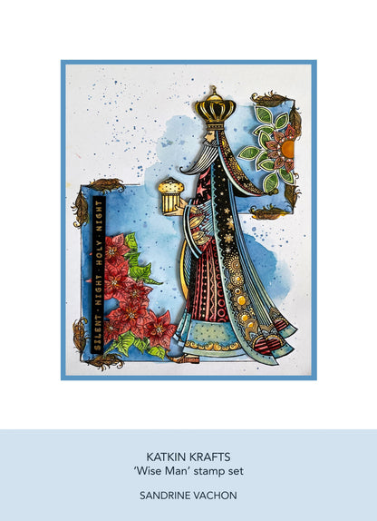 Katkin Krafts Wise Man, lot de tampons transparents 6 po x 8 po