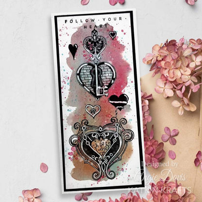 Katkin Krafts Wild Hearts Ensemble de Timbres Transparents 6 po x 8 po