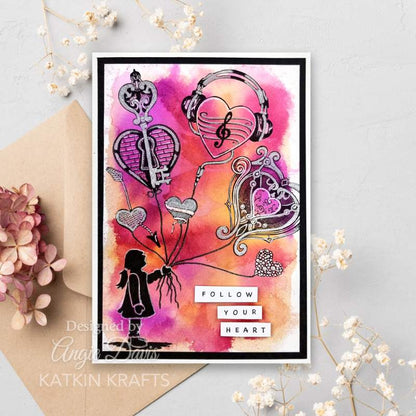 Katkin Krafts Wild Hearts Ensemble de Timbres Transparents 6 po x 8 po