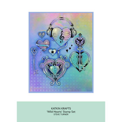 Katkin Krafts Wild Hearts Ensemble de Timbres Transparents 6 po x 8 po