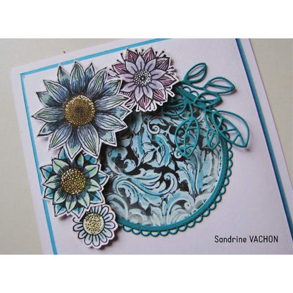 Katkin Krafts Full Bloom 6 in x 8 in Clear Stamp Set
