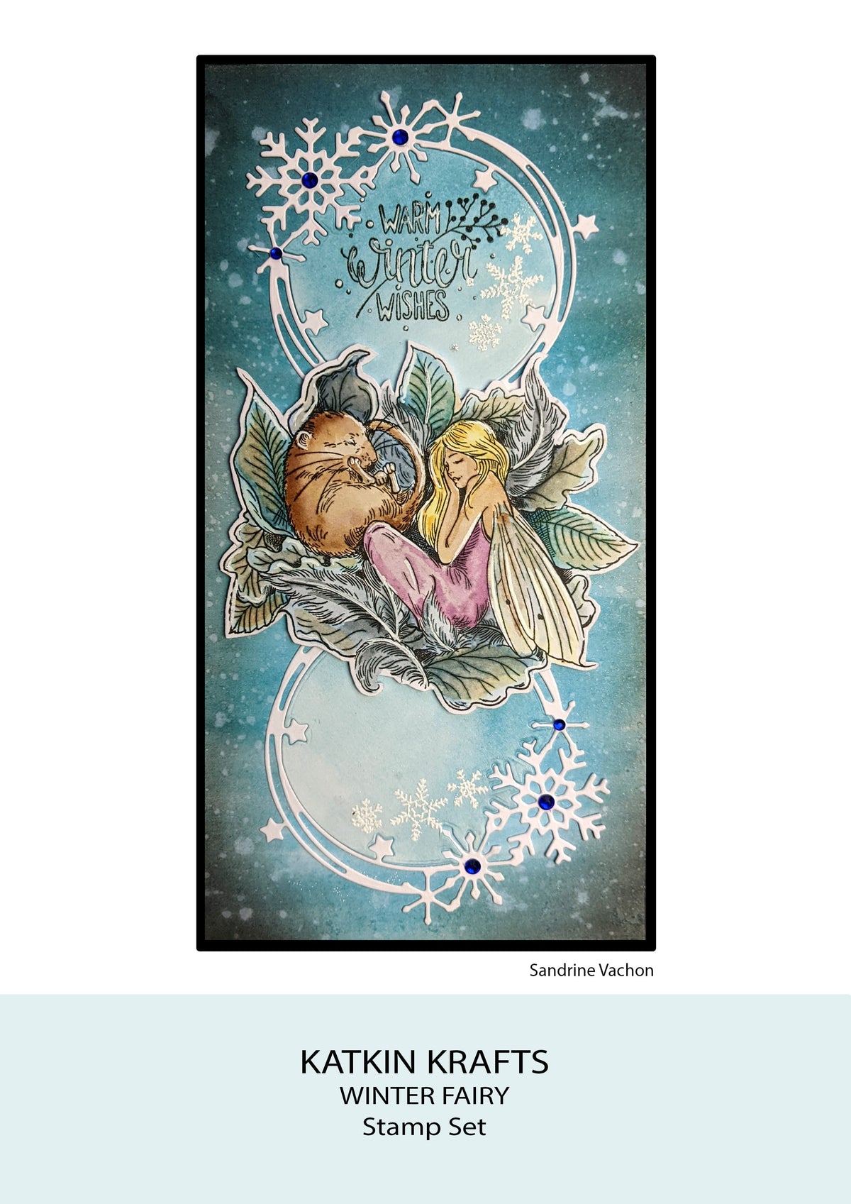 Katkin Krafts Fée d'Hiver — Jeu de Tampons Transparents 6 po x 8 po