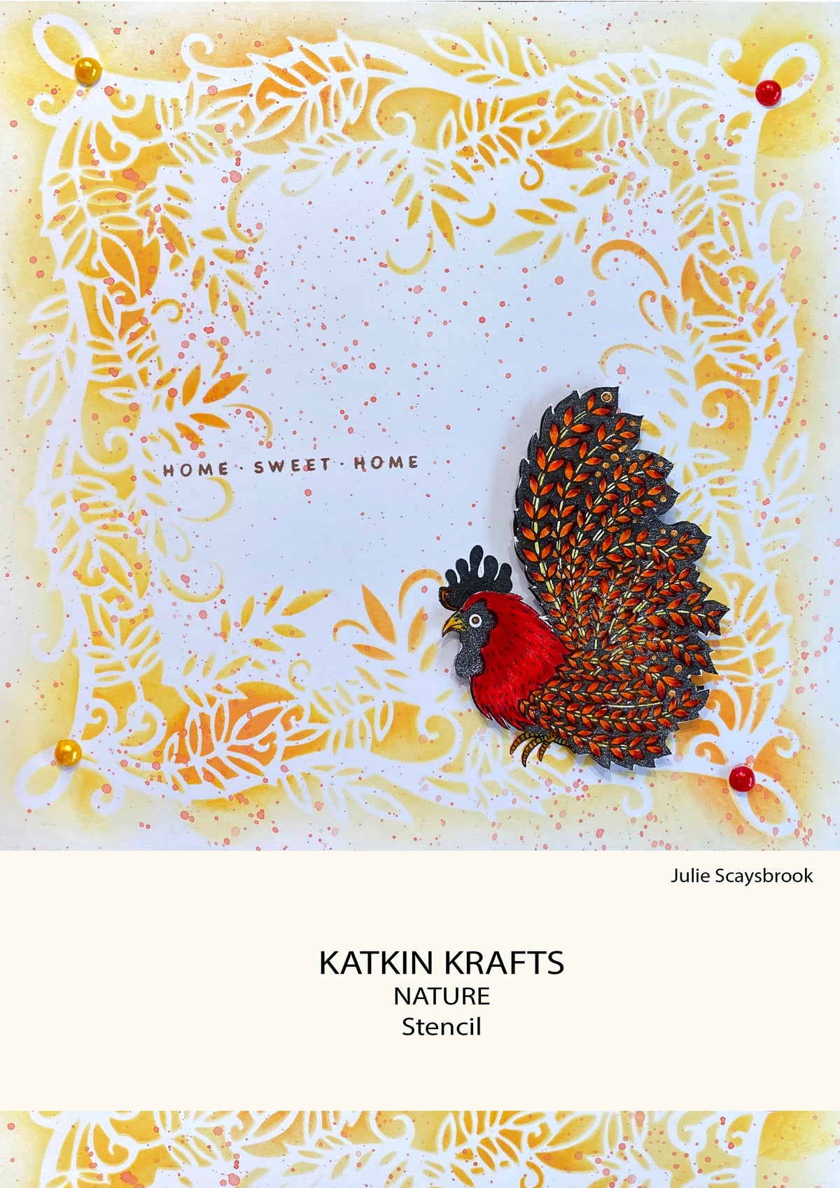 Pochoir Katkin Krafts Nature 17,78 cm x 17,78 cm
