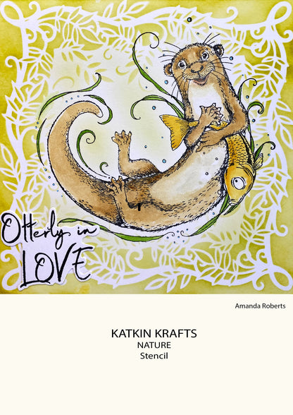 Pochoir Katkin Krafts Nature 17,78 cm x 17,78 cm