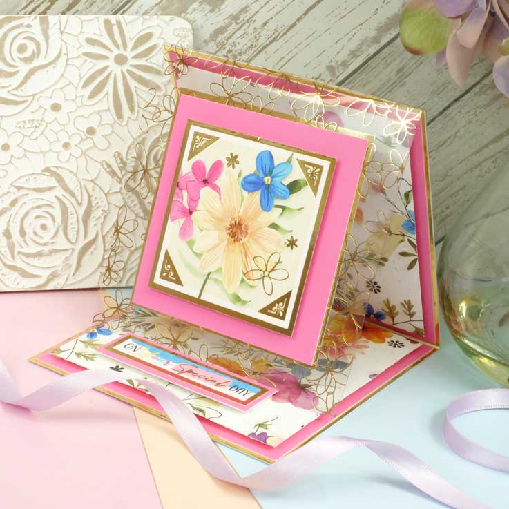 Acétate Luxe Estampé Fleurs Séchées