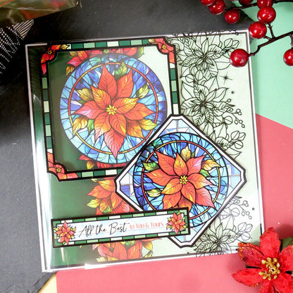 Feuilles d'acétate de luxe à dorure vitrail de Noël