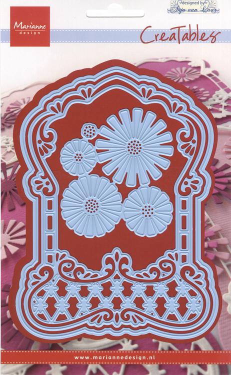 Marianne Design: Dies Creatables - Cadre étiquette et fleurs d'Anja