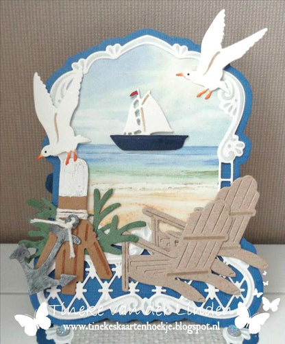 Marianne Design: Dies Creatables - Cadre étiquette et fleurs d'Anja