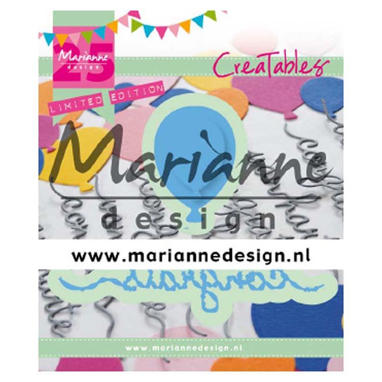 Marianne Design Matrice de découpe Félicitations & Ballon - 25ème Anniversaire