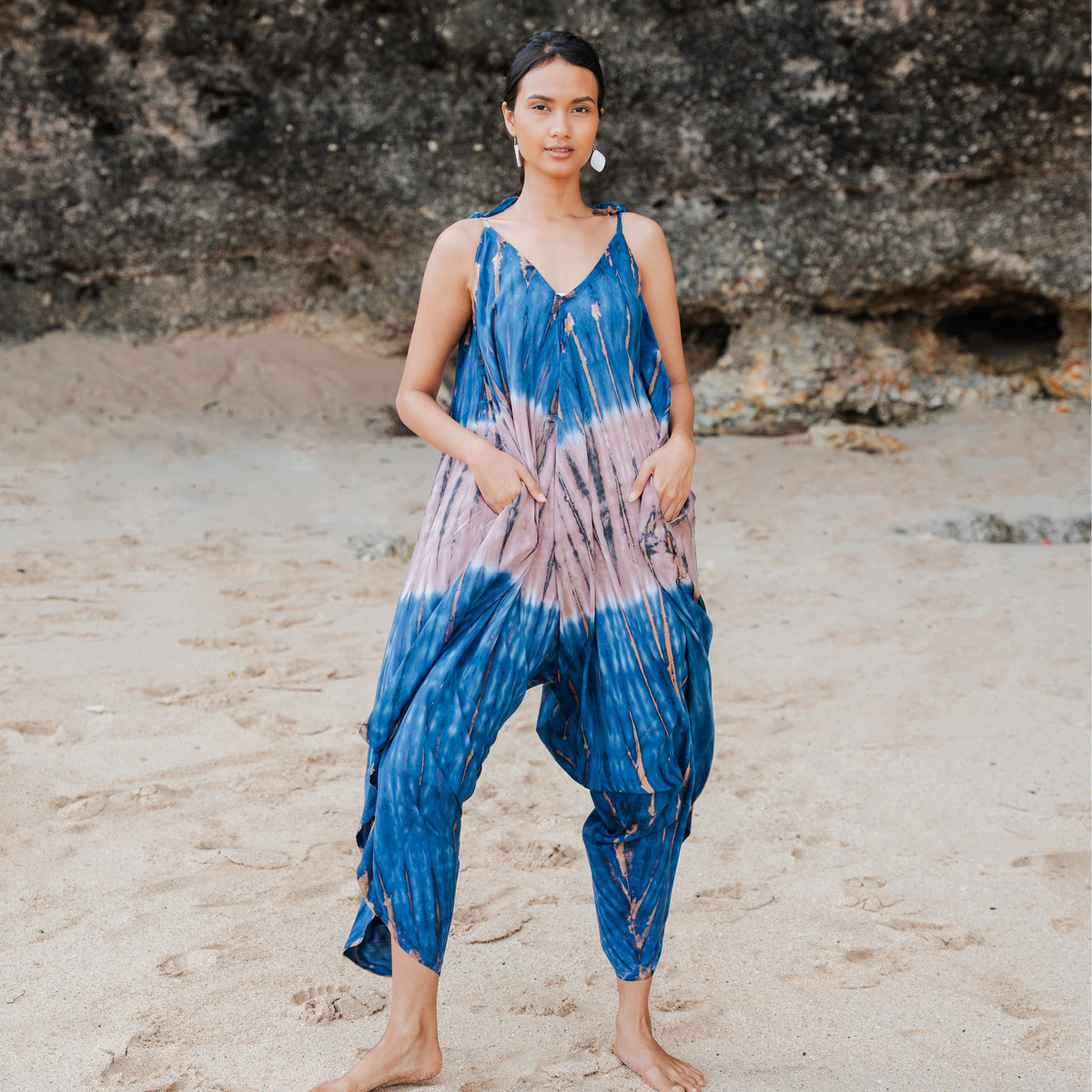 Barboteuse Tie-Dye Lapis Ombré – Bleu et rose