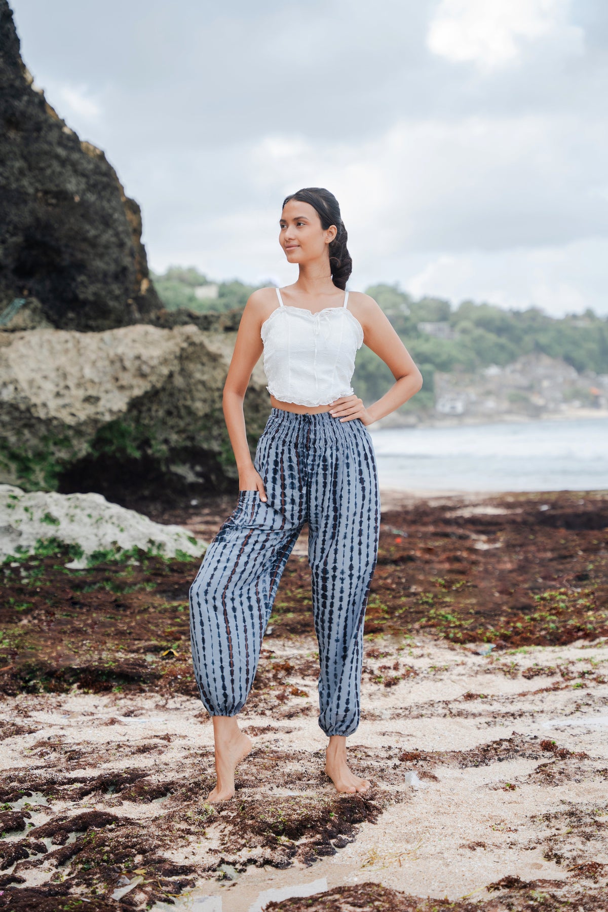 Pantalon Bali Tie-Dye Os Simple - Gris