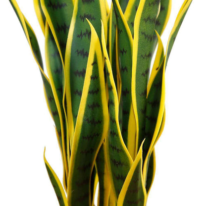 Luis Sansevieria artificiel serpent, plante en pot jaune et vert 66 cm