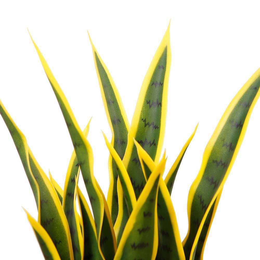 Luis Sansevieria artificiel serpent, plante en pot jaune et vert 66 cm