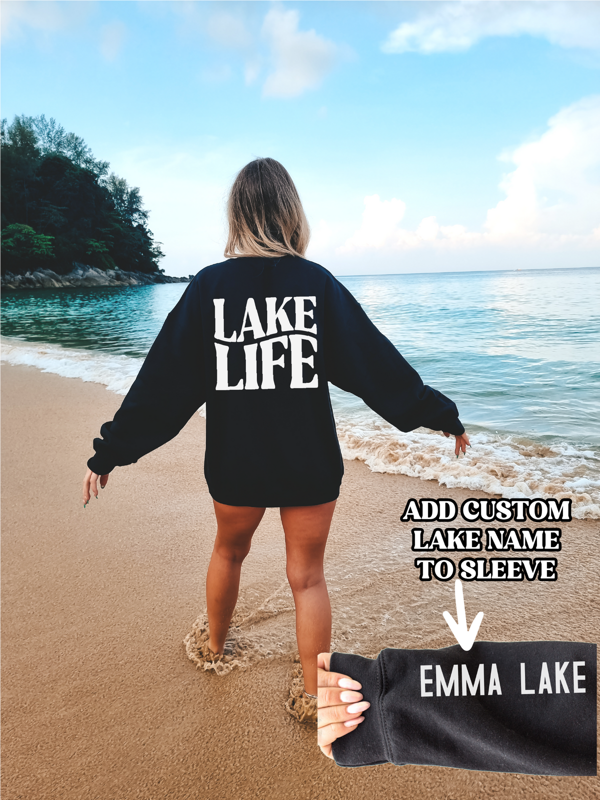 Sweat-shirt personnalisé « Lake Life » | Vêtements d'été