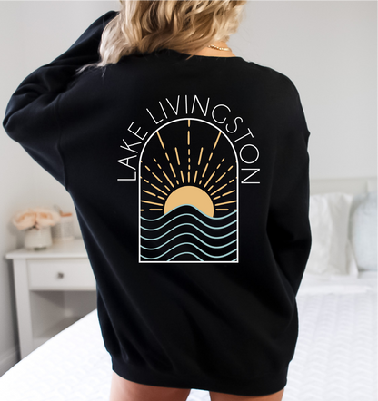 Sweat-shirt personnalisé Coucher de soleil sur le lac | Vêtements d'été