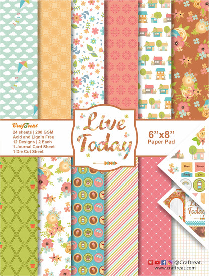 CrafTreat Bloc de Papier - Live Today 6"x8"